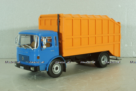 Saviem SM 10 garbage truck 1975, blue/orange, Altaya 1:43 