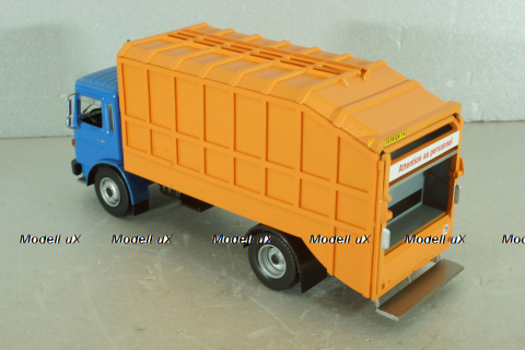 Saviem SM 10 garbage truck 1975, blue/orange, Altaya 1:43 