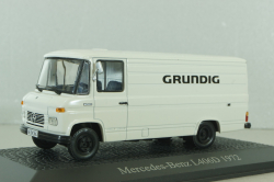 Mercedes L406D delivery bus "Grundig" 1972, white, Atlas 1:43