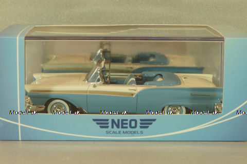 Ford Fairlane 500 Vonvertible 1957, blue/white, 46045, Neo 1:43