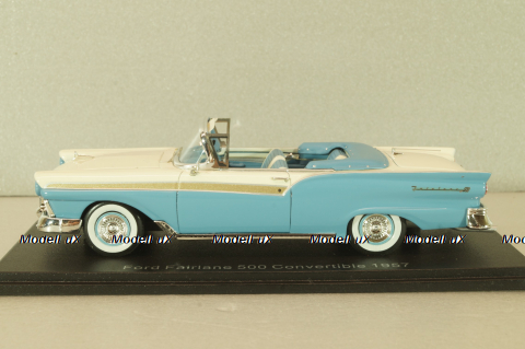 Ford Fairlane 500 Vonvertible 1957, blue/white, 46045, Neo 1:43