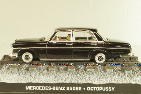 Mercedes-Benz 250 SE from movie "Octopussy" 1983, black, James Bond Modellauto Collection #23, 1:43 Дефект!