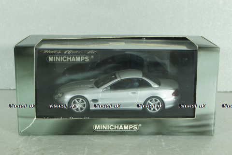 Mercedes-Benz SL 500 (R230) with operation roof 2001, silver, 400032030, Minichamps 1:43