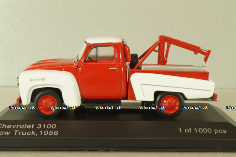 Chevrolet 3100 tow truck 1956, red/white, WB233, WhiteBox 1:43