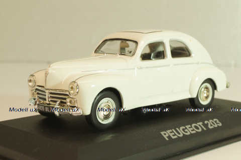 Peugeot 203 1948, white, Atlas 1:43