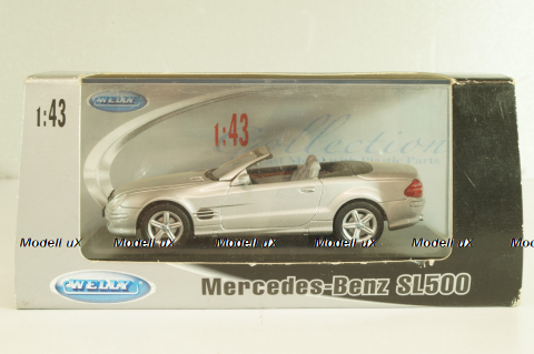 Mercedes-Benz SL 500 Cabriolet 2001 (R230), silver, 43005SW, Welly 1:43