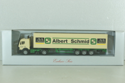 Mercedes SK 1735 LS tractor with semi-trailer "Albert Schmid" 1992, beige, 22973, Herpa 1:87