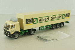 Mercedes SK 1735 LS tractor with semi-trailer "Albert Schmid" 1992, beige, 22973, Herpa 1:87
