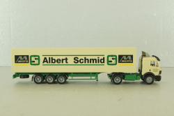 Mercedes SK 1735 LS tractor with semi-trailer "Albert Schmid" 1992, beige, 22973, Herpa 1:87