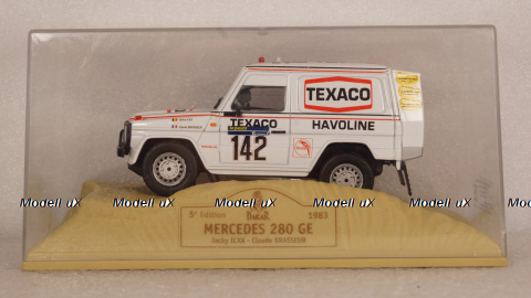 MERCEDES 280 GE # 142 - J. ICKX - C. BRASSEUR - DAKAR 1983, Norev 1:43 Уценка!