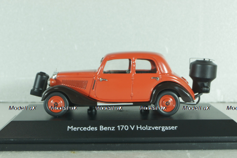 Mercedes-Benz 170V (W136) with Wood Gasifier 1937, red, 450246600, Schuco 1:43