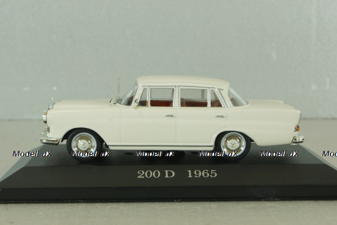 Mercedes 200 D (W110) 1965, white, MBOMS061, Altaya, Mercedes-Benz Offizielle Modell Sammlung #61, 1:43