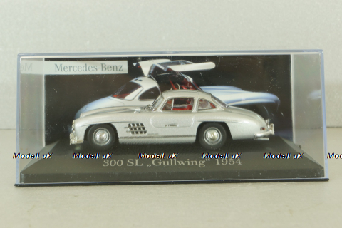 Mercedes 300 SL "Gullwing"  (W198) 1954, silver, MBOMS001, Altaya, Mercedes-Benz Offizielle Modell Sammlung #1, 1:43