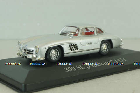 Mercedes 300 SL "Gullwing"  (W198) 1954, silver, MBOMS001, Altaya, Mercedes-Benz Offizielle Modell Sammlung #1, 1:43