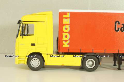 Mercedes-Benz Actros 1846 tractor with semi trailer "Cargo-Maxx" yellow/red, 555, NZG 1:50