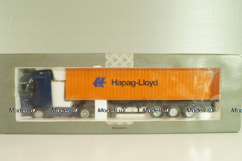 Mercedes-Benz Actros 1846 tractor with semi trailer container "Hapag-Lloyd" blue/orange, B66000810, NZG 1:50