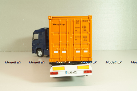 Mercedes-Benz Actros 1846 tractor with semi trailer container "Hapag-Lloyd" blue/orange, B66000810, NZG 1:50