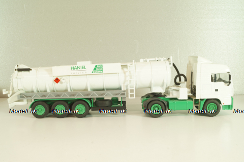 MAN TGS with semi-trailer vacuum truck "HANIEL" 2002, Conrad 1:50