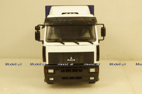 МАЗ-5340 бортовой с тентом, белый/синий, 101180, АвтоИстория 1:43