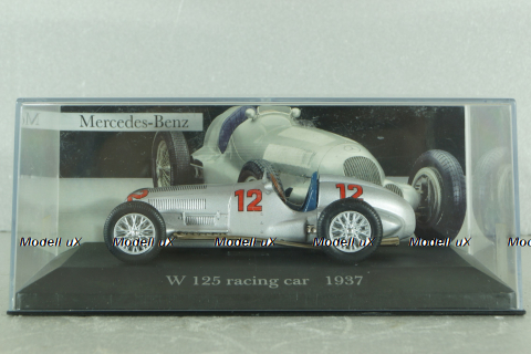 Mercedes-Benz W125 750-kg #12, R. Caracciola, F1 racing car 1937, silver, MBOMS041, Altaya, Mercedes-Benz Offizielle Modell Sammlung #41, 1:43