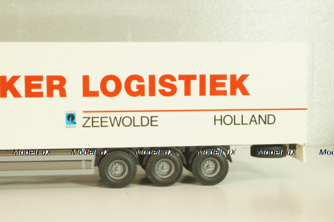 DAF 85 CF tractor with semi trailer "Bakker Logistiek" 2004, white, 53537, Tekno 1:50
