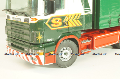 Scania 144L/460 tractor with semi trailer "Eddie Stobart LTD" 1998, white/green, 4418, Tekno 1:50