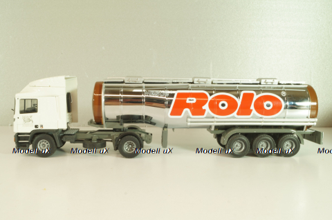 ERF EC 10 tractor with semi tank trailer "Rolo Nestle" 1997, white/chrome, 9203, Tekno 1:50