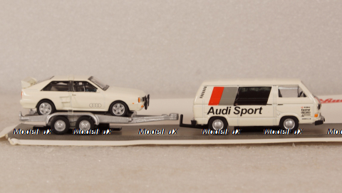VW T3c AUDI Sport With Trailer, 1:87