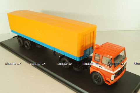 Маз-5432 тягач с п/прицеп Маз-93971 1983, красный/синий,  47050, Premium Classixxs 1:43