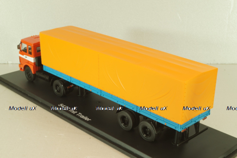 Маз-5432 тягач с п/прицеп Маз-93971 1983, красный/синий,  47050, Premium Classixxs 1:43