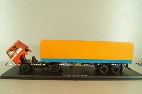 Маз-5432 тягач с п/прицеп Маз-93971 1983, красный/синий,  47050, Premium Classixxs 1:43