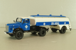 Mercedes-Benz L3500 truck with semi-trailer fuel tanker "Aral" 1937, blue/white, 18302, Premium Classixxs 1:43