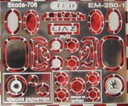 Фототравление Набор SKODA 706, EM-280, 1:43