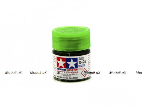 Краска глянцевая акриловая (Clear green), Tamiya X-25