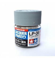 Краска нитро матовая Dark ghost gray (темно-серая призрачная), Tamiya LP-36
