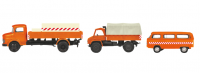 Mercedes L322, VW T2 Bus, MHI Set Kommunal S 0 / 40 LAG Unimog 404, GNP, 452655600, Schuco 1:87