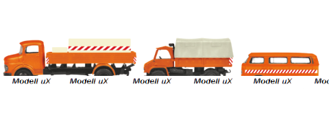 Mercedes L322, VW T2 Bus, MHI Set Kommunal S 0 / 40 LAG Unimog 404, GNP, 452655600, Schuco 1:87