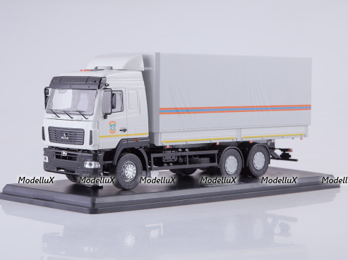 МАЗ-6312 бортовой с тентом МЧC, SSM1216, SSM 1:43