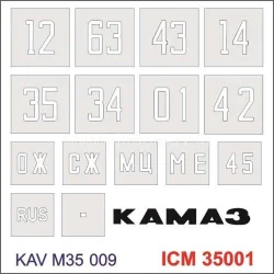 Масштабная модель Трафарет для модели Камаз 4310 ICM 35001, M35009, KAV models