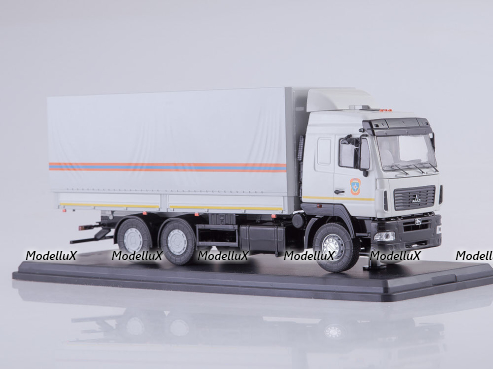 МАЗ-6312 бортовой с тентом МЧC, SSM1216, SSM 1:43