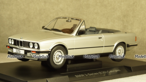 BMW 320i (E30) Convertible Silver 1985, 18152, MCG 1:18