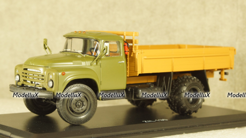 Зил-130 на арочной резине, сельхоз вариант, хаки/коричневый, TruckTyr 1:43