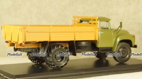 Зил-130 на арочной резине, сельхоз вариант, хаки/коричневый, TruckTyr 1:43