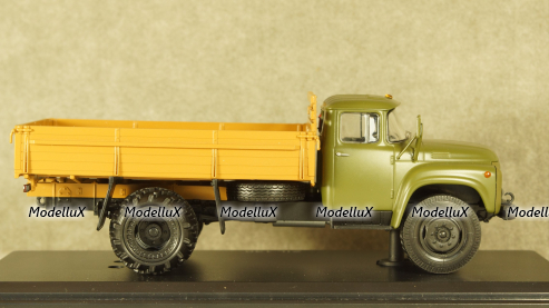 Зил-130 на арочной резине, сельхоз вариант, хаки/коричневый, TruckTyr 1:43
