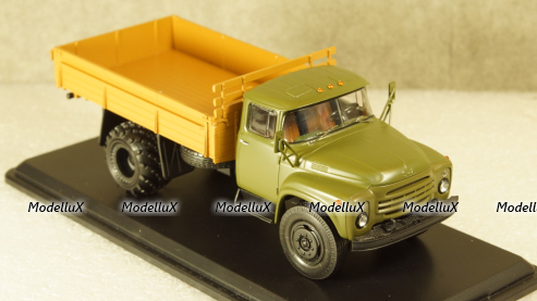 Зил-130 на арочной резине, сельхоз вариант, хаки/коричневый, TruckTyr 1:43
