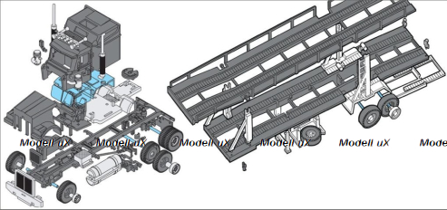 Сборная модель Western Star Autorodeo Trailer MS 39, 0107-39, Monti System 1:48
