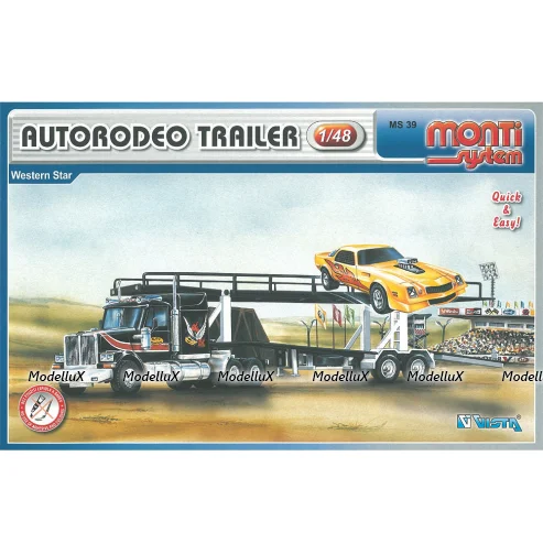 Сборная модель Western Star Autorodeo Trailer MS 39, 0107-39, Monti System 1:48