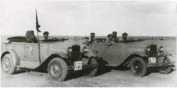 Газ-А на шинах "сверхбалон" Автопробег 1933г, бежевый, TR4836, TruckTyr 1:43