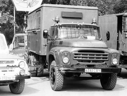 SHL-740 спецавтомобиль для транспортировки нарядов милиции на шасси Зил-130 1982, зеленый, TruckTyr/Dip 1:43