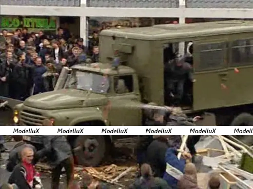 SHL-740 спецавтомобиль для транспортировки нарядов милиции на шасси Зил-130 1982, зеленый, TruckTyr/Dip 1:43